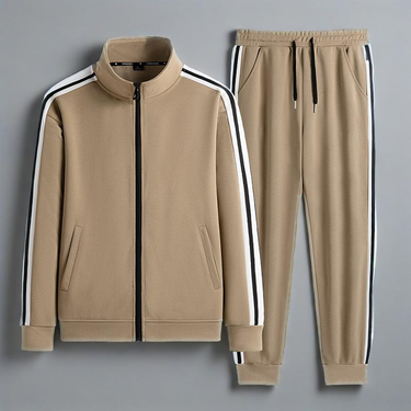 Men's Sportswear Two-Piece Set - Lightweight Comfortable Running Tracksuit For Casual & Active Lifestyle (Black, Grey, Camel)_voghion.com
