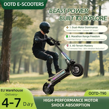 2025 Hot! OOTD T90 Off-Road E-Scooter - 150kg Load, 100km Long Range Commuter, Foldable Design, Hydraulic Brakes | 4-7 Day Delivery From EU_voghion.com