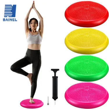 33cm Yoga Gym Inflatable Stability Wobble Balance Massage Pad Mat Disc Cushion Yoga Stability Balance Disc Cushion Yoga Ball_voghion.com