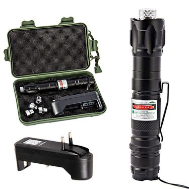 High-Power 20mW Green Laser Pointer With 18650 Battery – Adjustable Focus, 500m+ Range, 360° Rotation (Aluminum Alloy, USB Rechargeable)_voghion.com