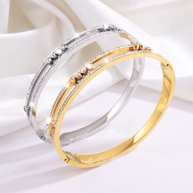 Unisex Titanium steel bracelet, hollow full diamond stainless steel bracelet for girls, high end, fashionable, creative, versatile bracelet_voghion.com