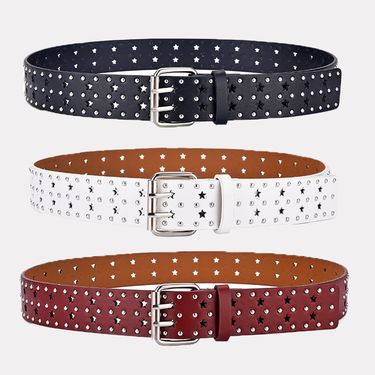 New Pentagram Hollow Hip-hop Punk Rivet Belt, Casual Jeans, Fashionable Decorative Belt_voghion.com