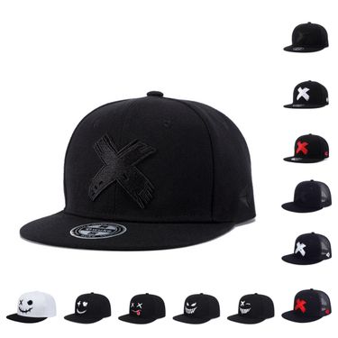 X letter flat brim baseball cap street fashion men and women fashion cap HipHop rap hip hop basketball cap_voghion.com