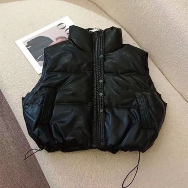 Fat mm plus size down cotton vest, women's outerwear, stylish autumn and winter 2024 new sleeveless camisole jacket,_voghion.com