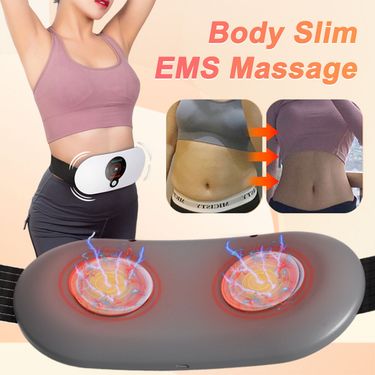 EMS Abdominal Slim Massager Electric Waist Trainer Fat Cellulite Burner Belt Heating Muscle Massage Slimming Pulse_voghion.com
