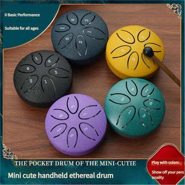 Mini Metal 3-inch 6-tone Steel Tongue Forget Worries Percussion Void Drum Children's Portable Instrument_voghion.com