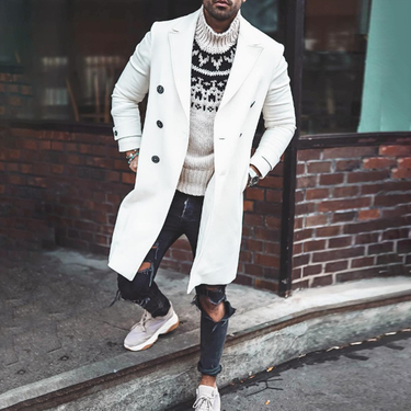 Autumn and Winter New Woolen Coat Men's Woolen Windbreaker Coat Men's Woolen Coat_voghion.com