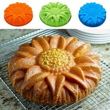 1pc Large Silicone Sunflower Shape Pastry Cake Mold Baking Tools Kitchen Accessories Random Color 10.24 Inch_voghion.com