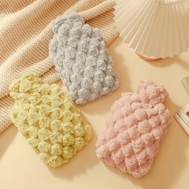Water injection hot water bag large plush cute warm handbag women's belly cervical spine quilt special warm water bag hand warmer_voghion.com