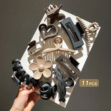 Children's Accessories Large Shark Clips, High End Grab Clips, Solid Color Gradient Hair Accessories Clips Set_voghion.com
