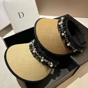 Xiaoxiangfeng pearl pleated mesh empty top Korean version Little Fairy sweet anti-aging sunshade Summer tennis hat_voghion.com