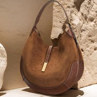 Women's Bags Women's Underarm Bag Suede Equestrian Design Dumpling Bag Tote Bag Style Hand Held Crescent Bag Large_voghion.com