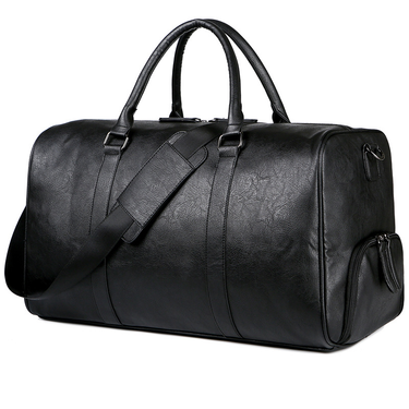 Men's Leather Travel Bag Retro Handbag Large Capacity Shoulder Crossbody With Shoe Storage Fitness Luggage Bag_voghion.com