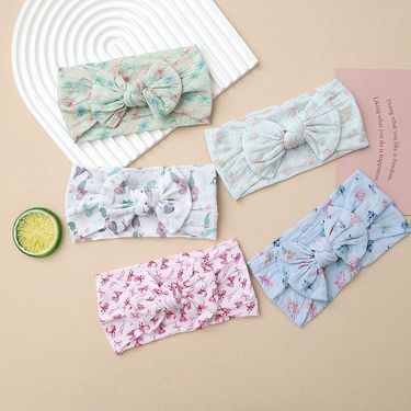 children's hair accessories European and American baby cute digital printed bow headband elastic nylon baby hair band_voghion.com