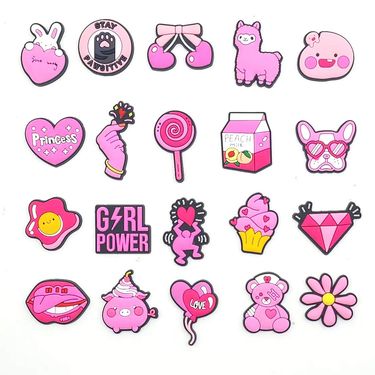 20 Set Cartoon Pink Series Shoe Flower Decoration Buckle Small Fresh DIY Shoe Accessories Accessories_voghion.com