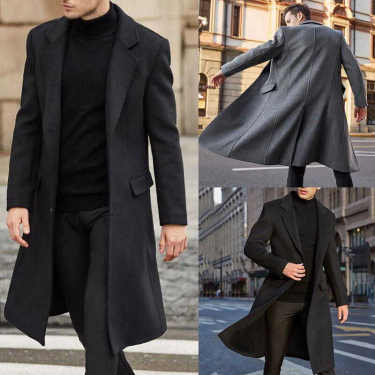 Men's Faux Fur Spring autumn Winter Coats Woolen Solid Sleeve Jackets Fleece Men Overcoats Streetwear Fashion Long_voghion.com