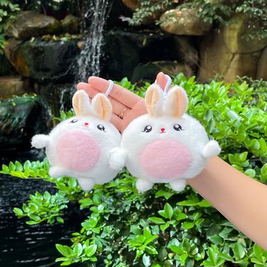 Cartoon Keychain Bag Pendant Cute Animal Toy Short Plush Doll Rabbit_voghion.com