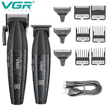 VGR Combo Kit Trimmer Barber Professional Cutting hine Electric Hair Clipper Beard Haircut Trimer For Men V-640_voghion.com