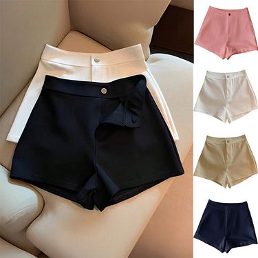 Women's Clothing High Waist Bodycon Shorts A-Line Shape Slimming Stretchy Fashionable Versatile For Daily Wear (Black/White/Khaki/Pink/Navy, S-2XL)_voghion.com