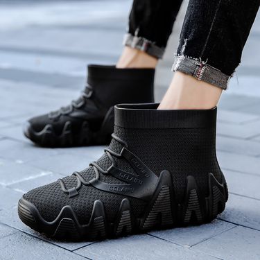 New Men's Rain Shoes Fashion Trend Rain Boots Short Tube Thick Sole Non-slip Waterproof Wear-resistant Low Tube Men's Models_voghion.com