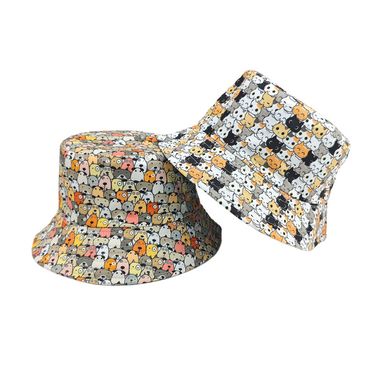 Casual bucket hat cartoon printing fashion personalized pot hat travel outdoor sunscreen hat_voghion.com