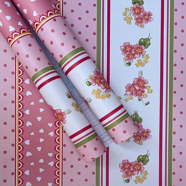 Moisture-Proof PVC Self-Adhesive Bedroom Pink Striped Plaid Wallpaper Cabinet Wardrobe Desktop Dormitory Sticker_voghion.com