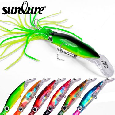 14cm 40g Plastic Squid Lure With Tentacles For Fishing, Artificial Fish Bait DW301_voghion.com