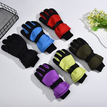 New Children's Ski Winter Outdoor Sports Thickened Anti-Slip Waterproof Split-Finger Mountaineering Warm Gloves_voghion.com