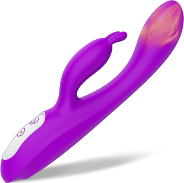 G Spot rabbit heating function, rose shaped toy clitoral G-spot stimulation, waterproof dildo vibrator with 9 powerful_voghion.com
