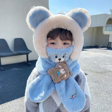 Korean version of children's hats, scarves, masks, all in one hats, autumn and winter plus baby ear protectors, warm_voghion.com
