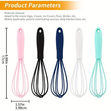 5-Pack Mini Silicone Whisks Set, Colorful Balloon Egg Beaters, Small Kitchen Whisks For Cooking, Baking, Whisking, Beating, Frothing & Stirring_voghion.com