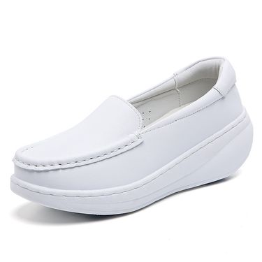 Nurse Shoes Breathable Soft-soled White Platform Shoes_voghion.com