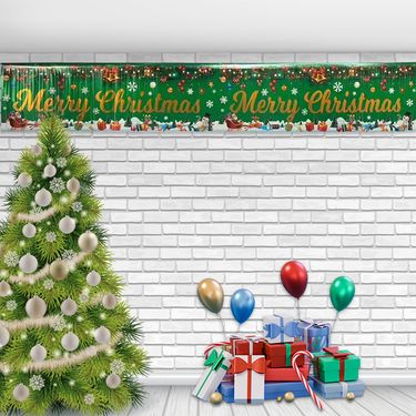 Festive Door Banner - Christmas & Birthday Party Decorations In Spanish & English, Metallic Streamer For Holiday Celebrations"_voghion.com