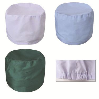 Doctor Nurse Round Hat Male And Female Laboratory Physician Work Hat Food Factory Sanitary Textile Baotou Dust Cap White_voghion.com
