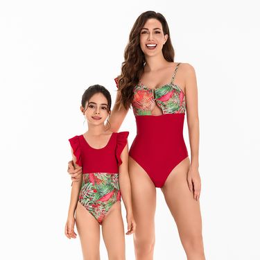 Mother & Kids 2024 swimsuit women's foreign trade parent-child wear one-piece bikini European and American new mother and daughter swimsuit spot_voghion.com