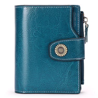 Women's wallet short Korean fashion buckle clutch girl's change bag multi-function card bag_viptrois.com
