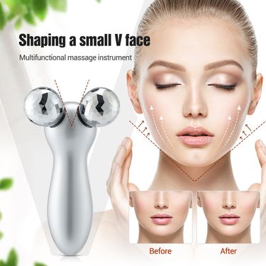 Roller vibration introduction facial massage lifting and tightening V-shaped 9-speed micro current roller face slimming_voghion.com
