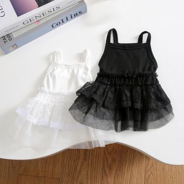 Pet Dog Summer Thin Clothing Teddy Pomeranian Princess Wedding Strap Gauze Dress Cat_voghion.com