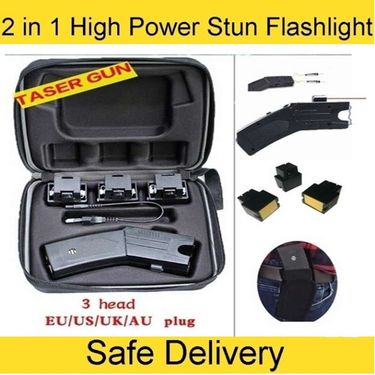 Women's Self-defense Tools Women's Outdoor Remote Electric Shock Stun Gun Super High Pressure Super Bright Flashlight Multi-function Mini Rechargeable_voghion.com