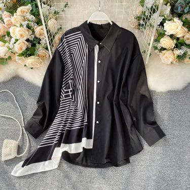 Women's Clothing Shirt Women's Design Niche Irregular Loose Mid Length Autumn Clothing All Match Tops Trend_voghion.com