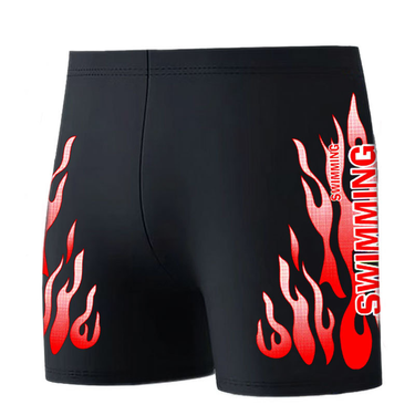 Men's flat angle swim trunks, printed swim trunks, men's high waisted comfortable swim trunks_voghion.com