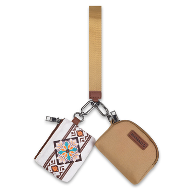 Bohemian Lulu Crossbody Wristlet Key Pouch – Vintage Floral & Geometric Print Mini Bag For Women, Waterproof & Durable_voghion.com