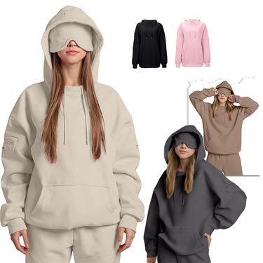 2025 Women's Independent Solid Color Sweatshirt New Loose Fit Autumn Winter Hooded_voghion.com