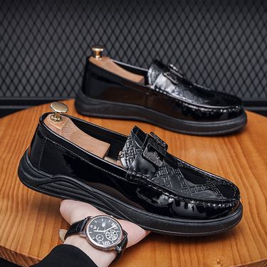 2025 Spring Slippers Lazy Doudou Lefu Korean Edition Versatile One Step Paddle Men's Casual Leather Shoes 7B08_voghion.com