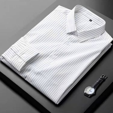 2024 New Striped Long sleeved Light Business Non iron Professional Casual Men's Shirt_mkmklike.com
