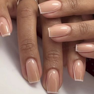 False Nails Chinese Nails Simple And Fashionable White French Nail Art Stickers Nude White Versatile False Nails_voghion.com