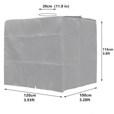 Silver UV Cover Is Suitable For 1000L IBC Container Aluminum Foil Waterproof And Dustproof Cover Rainwater Tank cloth_voghion.com