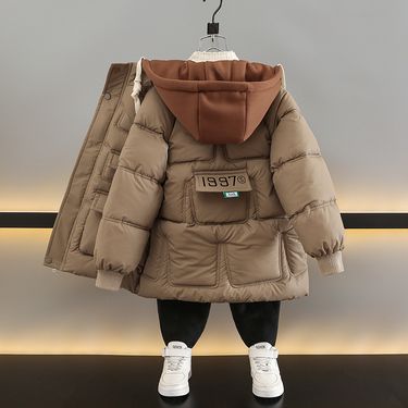 New Winter Boys' Cotton Padded Jacket For Children's Middle And Large Children With Plush Down Cotton To Keep Warm_voghion.com