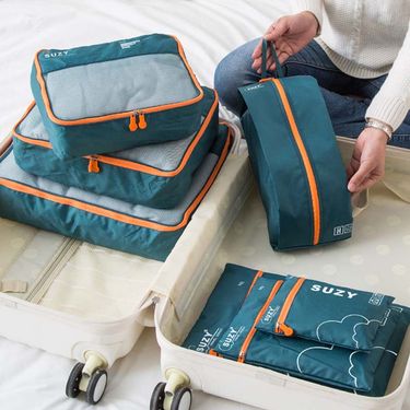 7 Pieces Set Travel Organizer Storage Bags Suitcase Portable Luggage Organizer Clothes Shoe Tidy Pouch Packing Set Storage Cases_voghion.com