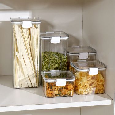 Sealed Food-Grade Container Kitchen Transparent Plastic Jar Grain Storage Box_voghion.com